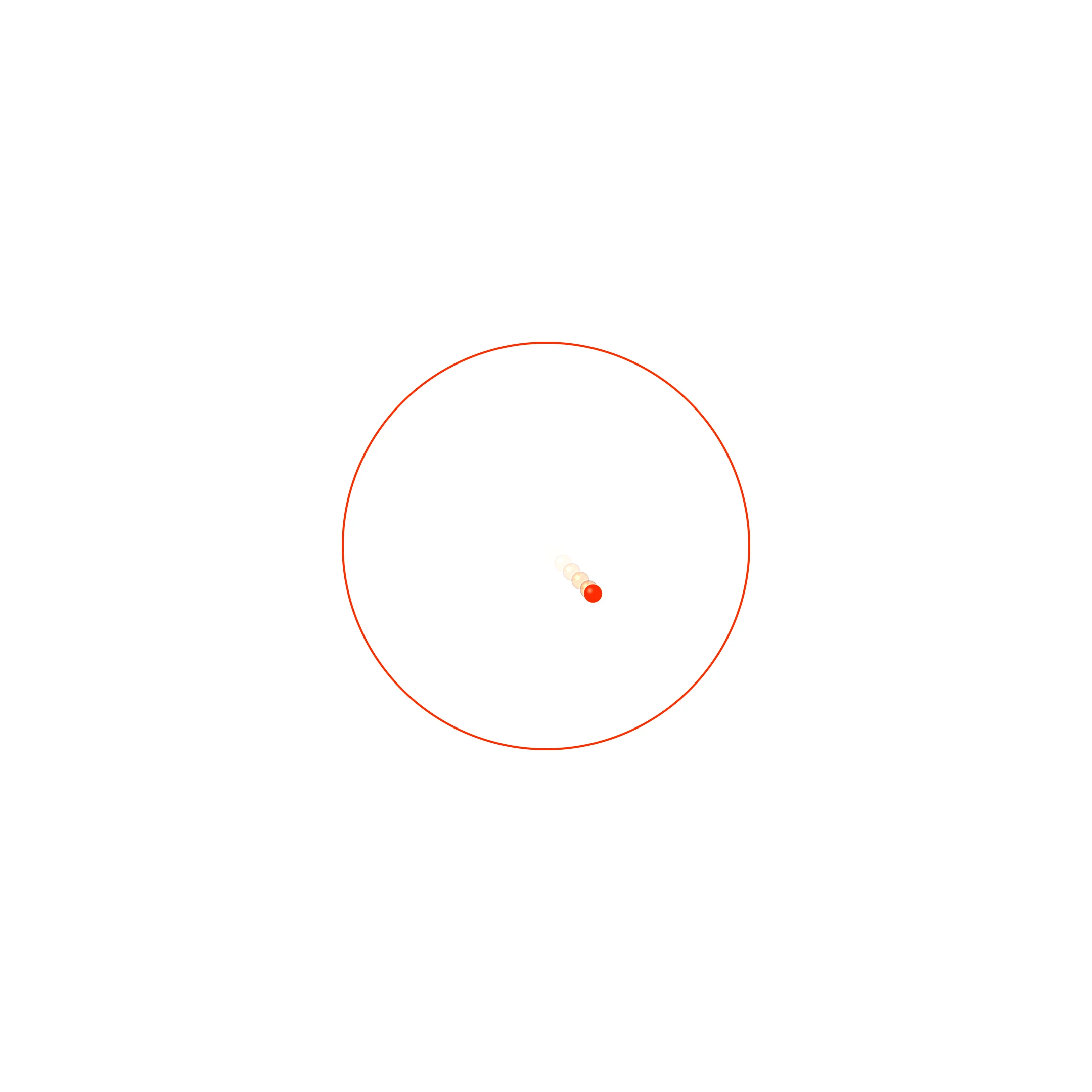 Una simulación híbrida que se ejecuta con Breaking Rings y Music Sync superpuestas al modo Rítmico.